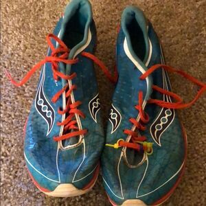 Saucony Track XC Racing Spikes Flats Shoes White Blue Orange Women’s 8